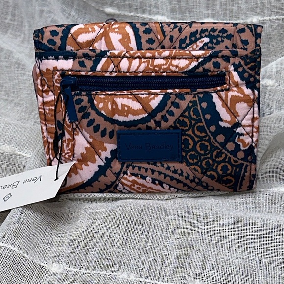 Vera Bradley Fern Paisley Design Ultralight RFID Mini Tri-Fold Wallet NWT - Picture 7 of 16